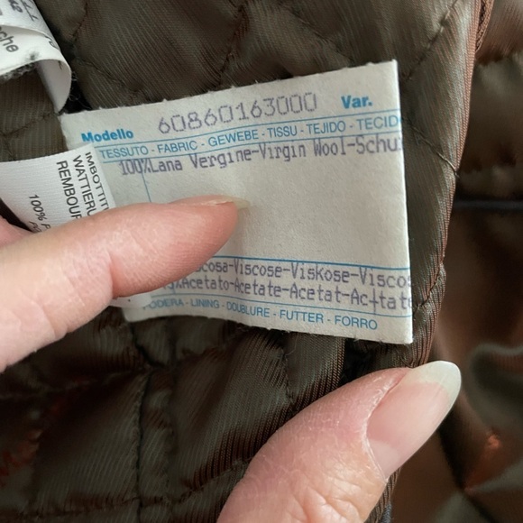 RARE Max Mara Virgin wool fur collar brown coat - Picture 7 of 7